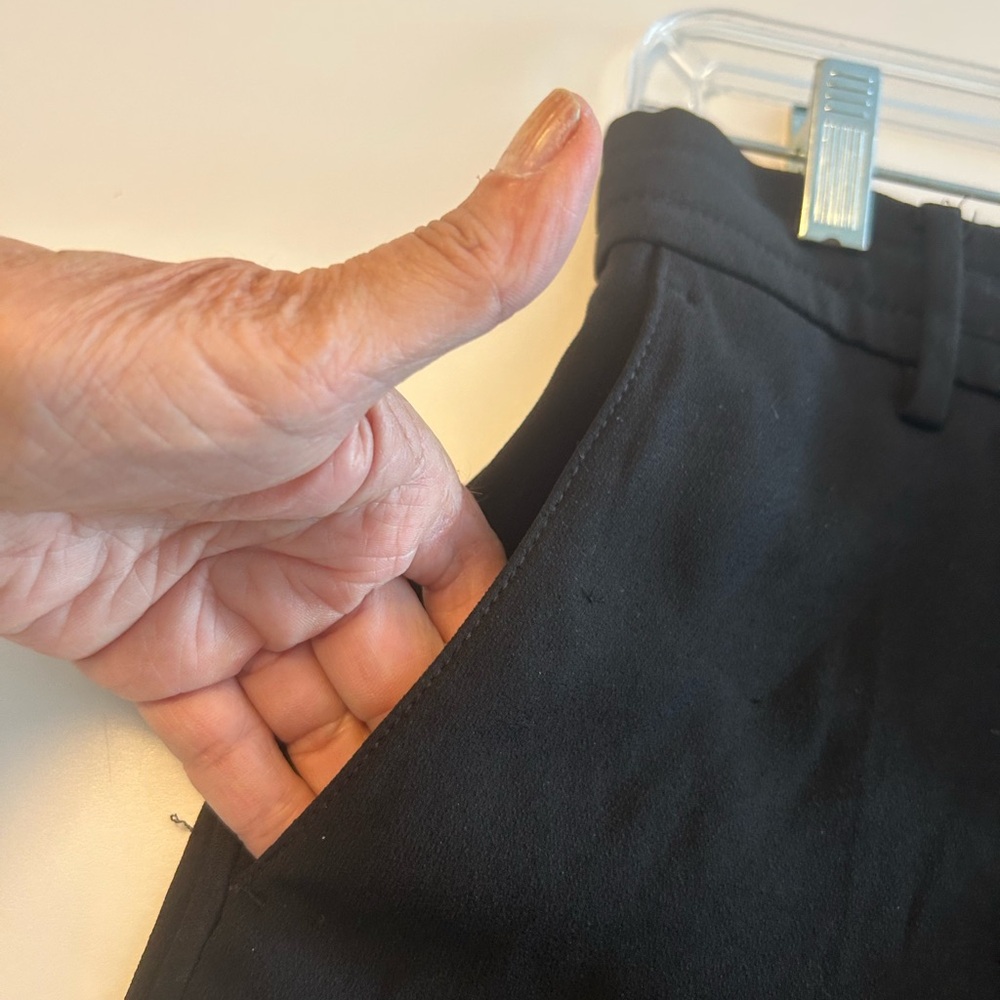 Vince Pants, elastic back drawstring waist loops, side back pockets, black, Sz S - Picture 15 of 16
